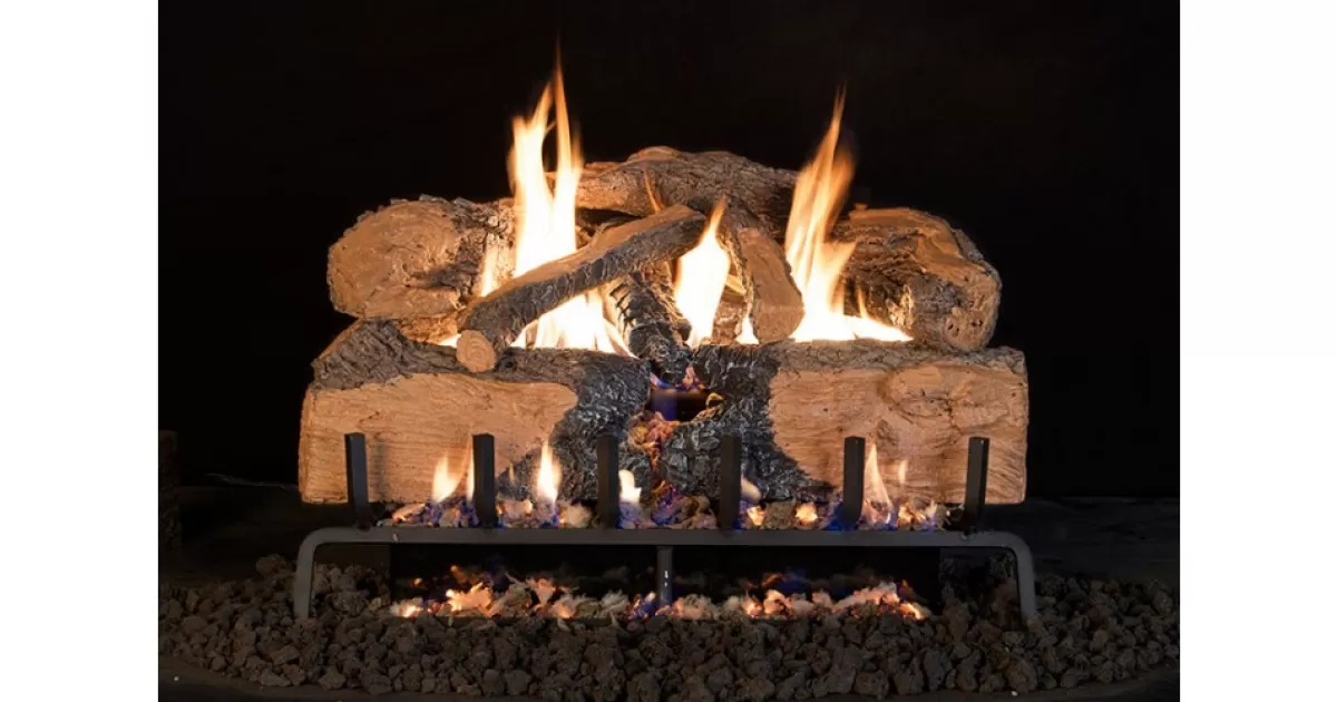 Real Fyre Charred Angel Split Oak ANSI Log Set | Grill and Patio