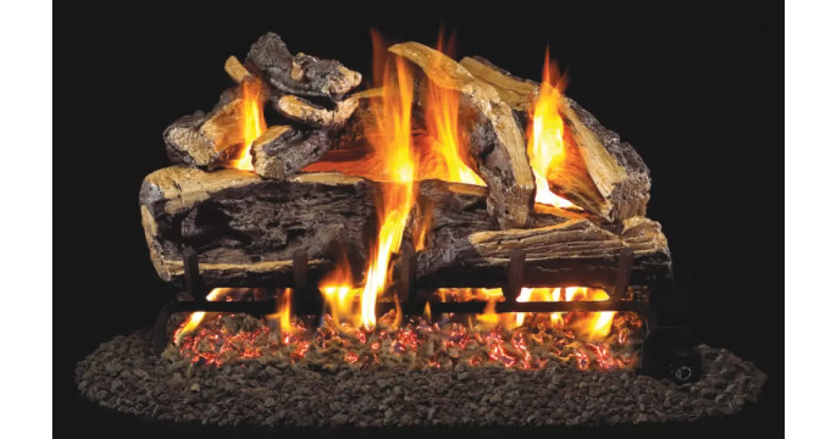 Real Fyre Charred Rugged Split Oak ANSI Log Set | Grill and Patio