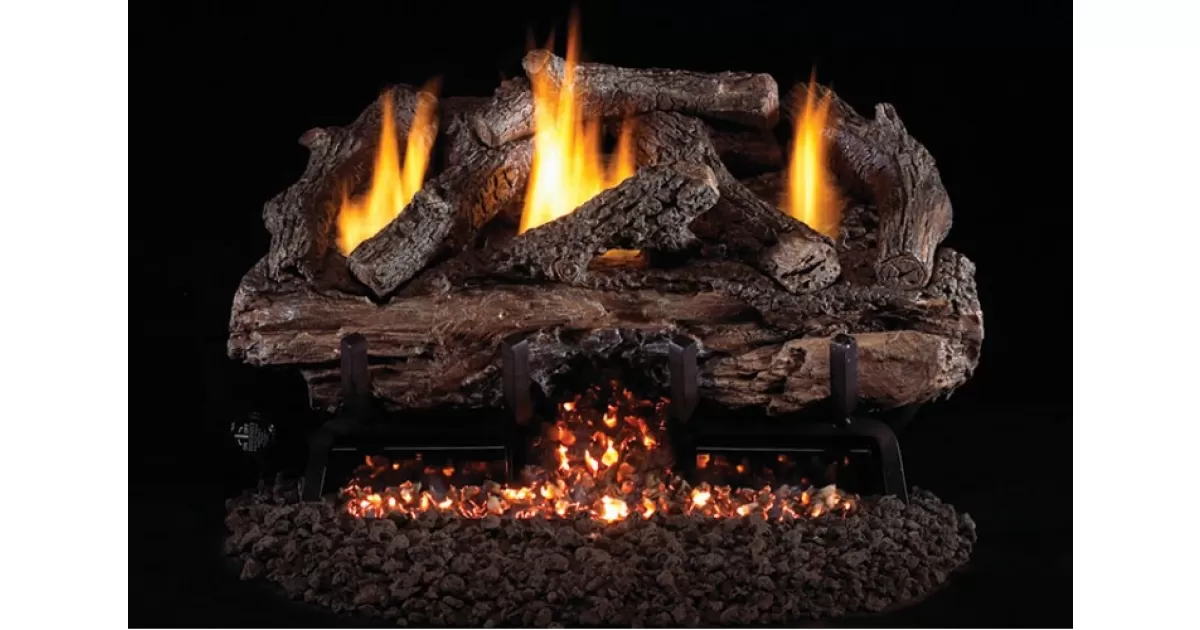 Real Fyre Charred Aged Split ANSI Log Set | Grill and Patio