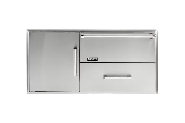 Coyote Single Access Door plus Warming Drawer Combo