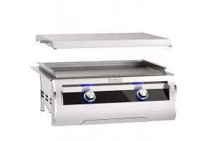 Fire Magic Echelon Black Glass Built-In Gourmet Griddle, Natural