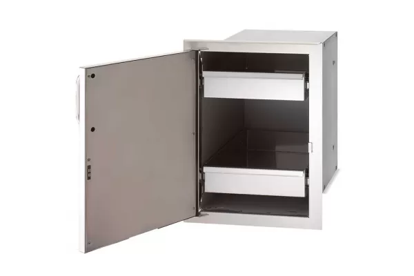 Fire Magic Single Access Door with Dual Drawers, Enclosed, Left Hinge