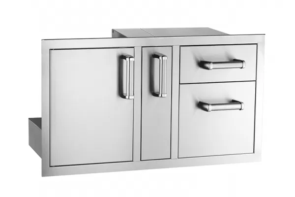 Fire Magic Flush Mounted 36 X 18 Access Door with Double Drawer and Platter with Soft Close System