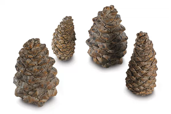 Real Fyre 4 Assorted Ceramic Designer Pine Cones (Case of 6)