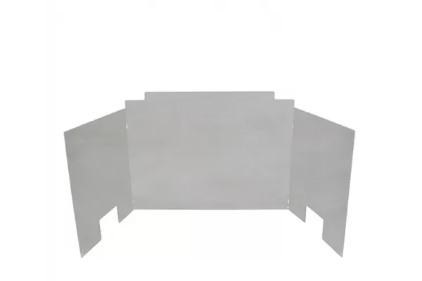 Real Fyre Three-Panel Contemporary Fyreback, Polished Stainless Steel 