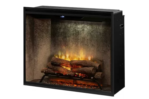 Dimplex Revillusion 36-inch Portrait Built-in Firebox with Glass Pane and Plug Kit, Weathered Concrete (RBF36PWCG)