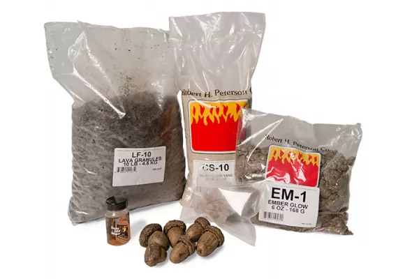 Real Fyre Refresh Kit includes Ember Glow, Glue, Sand (Natural) or Vermiculite (LP)