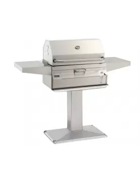 Fire Magic 24-inch Charcoal Patio Post Mount Grill with Smoker Hood