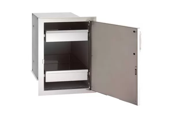 Fire Magic Single Access Door with Dual Drawers, Enclosed, Right Hinge
