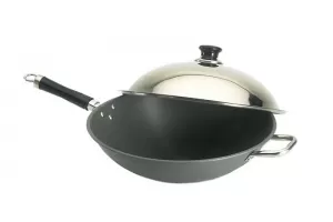 Fire Magic Wok 15-inch Hard Anodized with Stainless Steel Cover