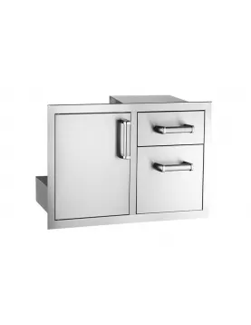 Fire Magic Flush Mounted Access Door With Double Drawer with Soft Close System