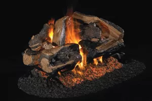 Real Fyre Charred Rugged Split Oak See-Thru Listed Log Set
