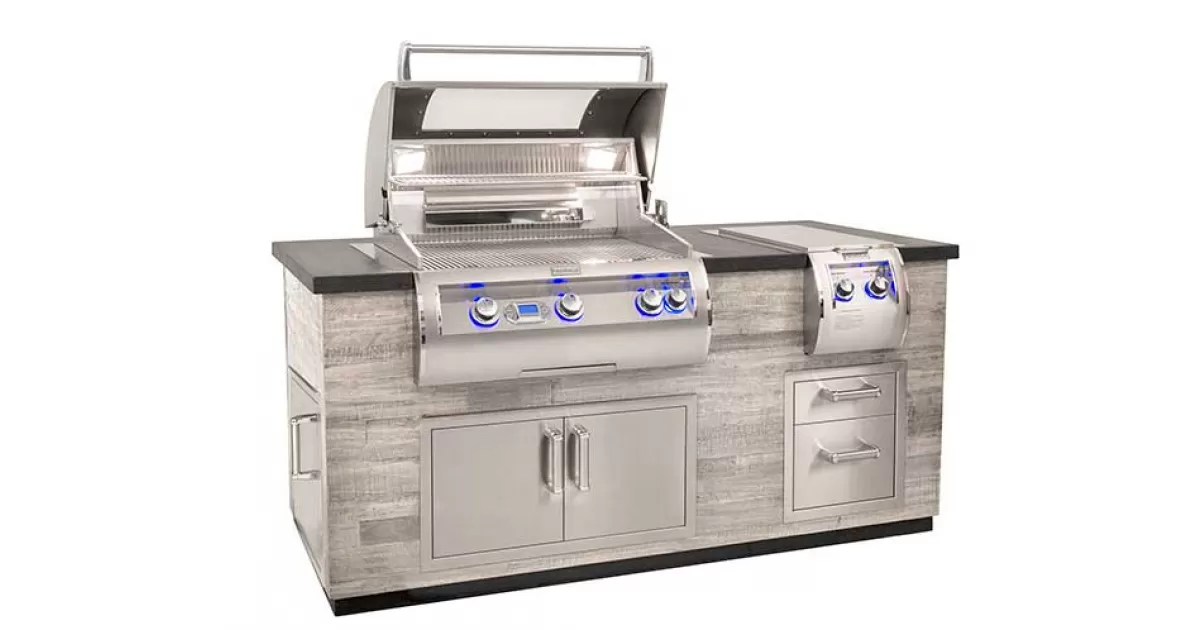 Fire Magic 77-inch Silver Pine Reclaimed Wood Style Island | Grill and ...