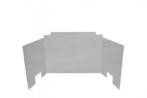 Real Fyre Three-Panel Contemporary Fyreback, Polished Stainless Steel