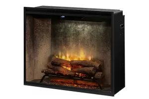 Dimplex Revillusion 36-inch Portrait Built-In Firebox with Glass Pane and Plug Kit, Weathered Concrete (RBF36PWCG)