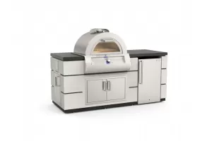 Fire Magic Contemporary GFRC White Aspen Pre-Fab Island with Pizza Oven